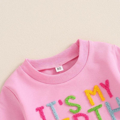 it's my birthday kids crew sweatshirt - basil boutique