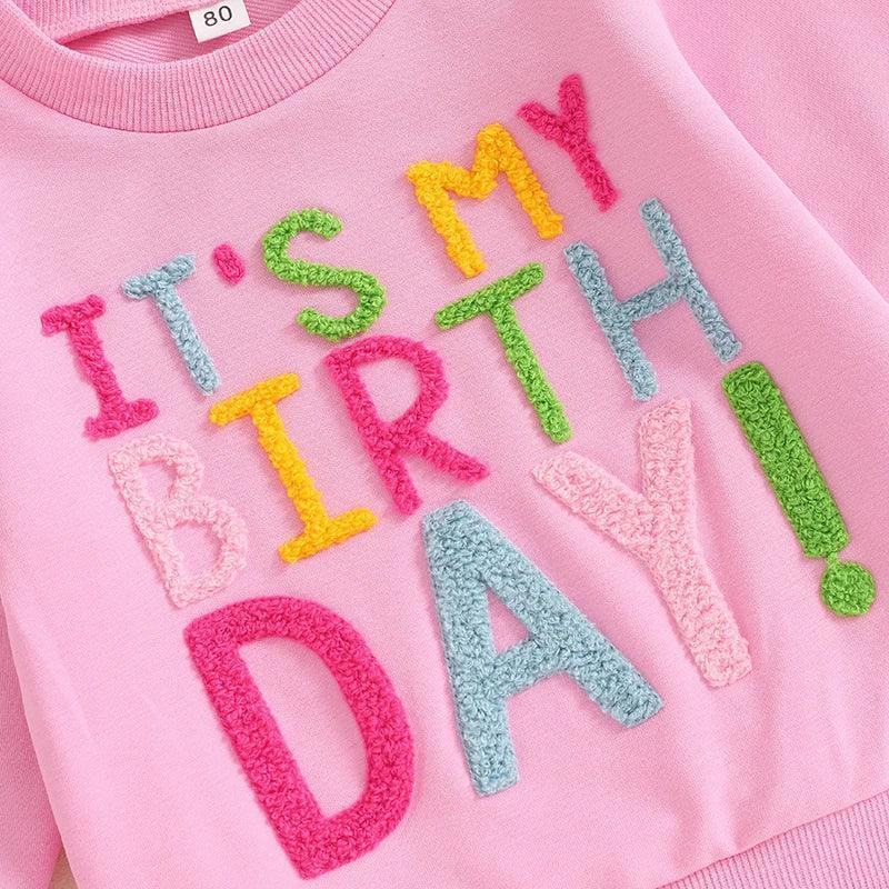 it's my birthday kids crew sweatshirt - basil boutique