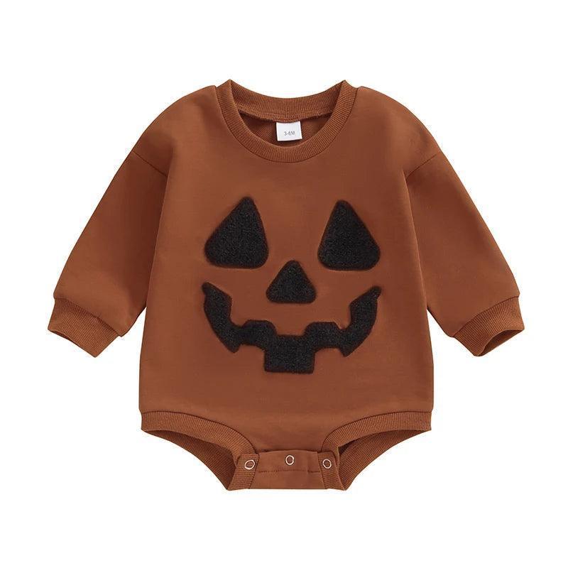 jack-o-lantern onesie - basil boutique