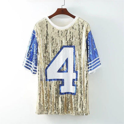 jersey style sequin t-shirt dress - basil boutique