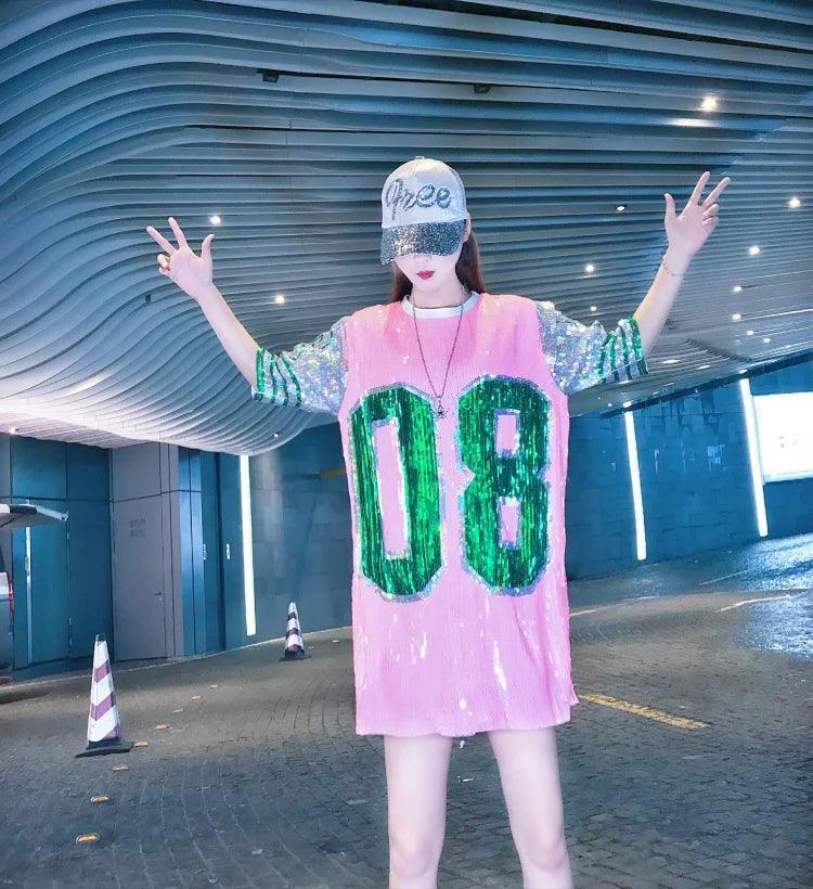 jersey style sequin t-shirt dress basil boutique jersey style sequin t-shirt dress basil boutique