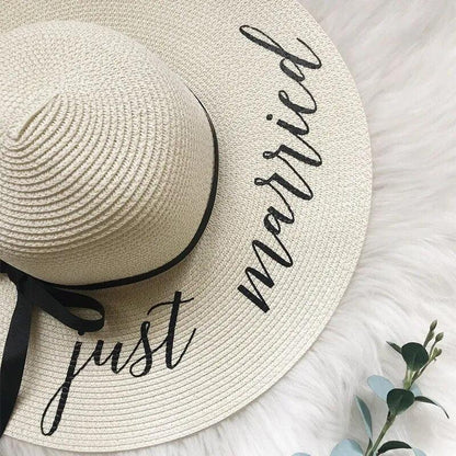 just married floppy hat - basil boutique