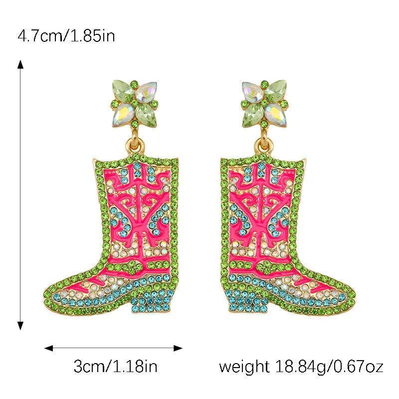 kickin' boots beaded earrings - basil boutique