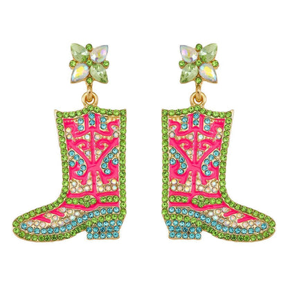 kickin' boots beaded earrings - basil boutique