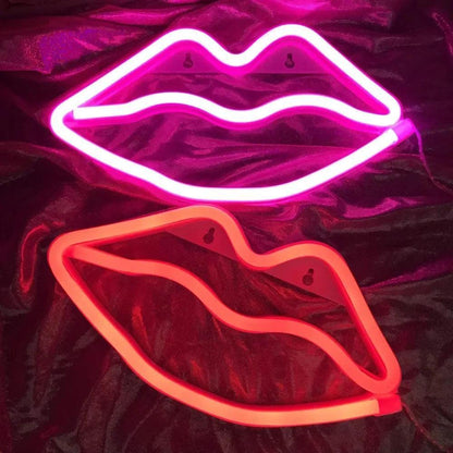 kiss kiss neon sign - basil boutique