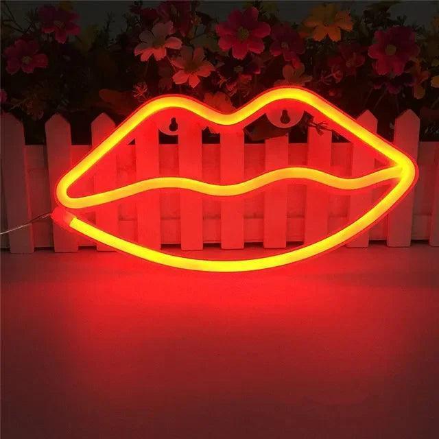 kiss kiss neon sign - basil boutique