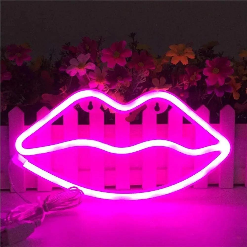 kiss kiss neon sign - basil boutique