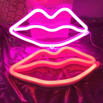 kiss kiss neon sign - basil boutique