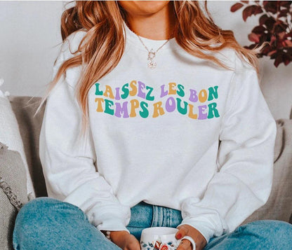 laissez les bon temps rouler crew sweatshirt - basil boutique