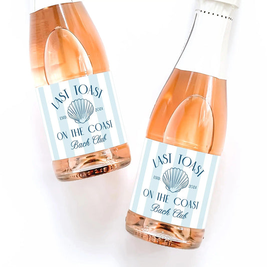 last toast on the coast champagne + liquor labels - basil boutique