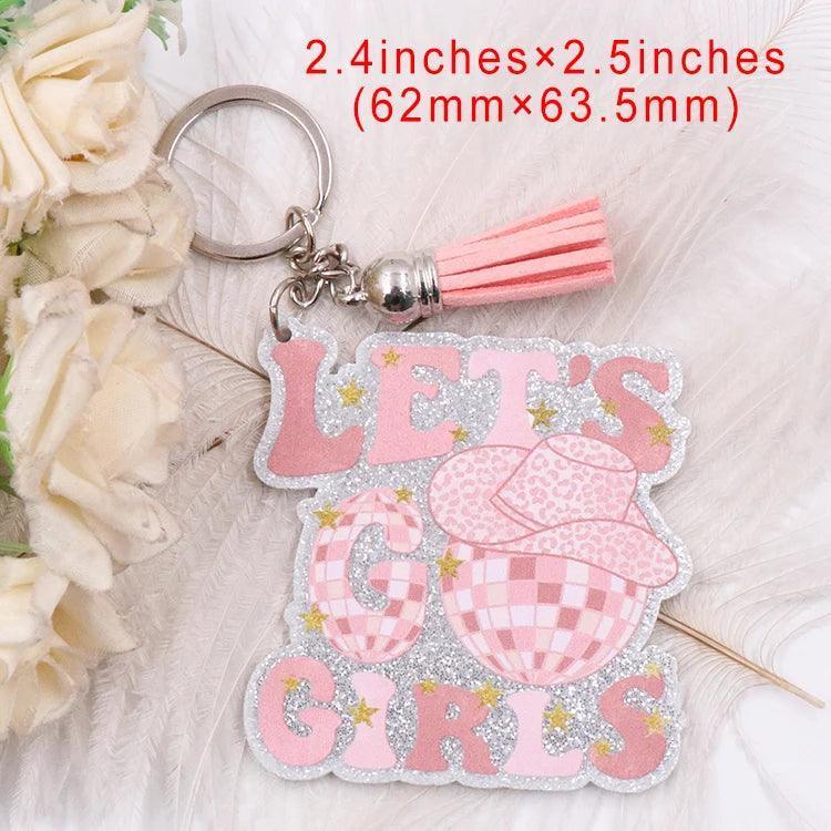 let's go girls disco keychain - basil boutique