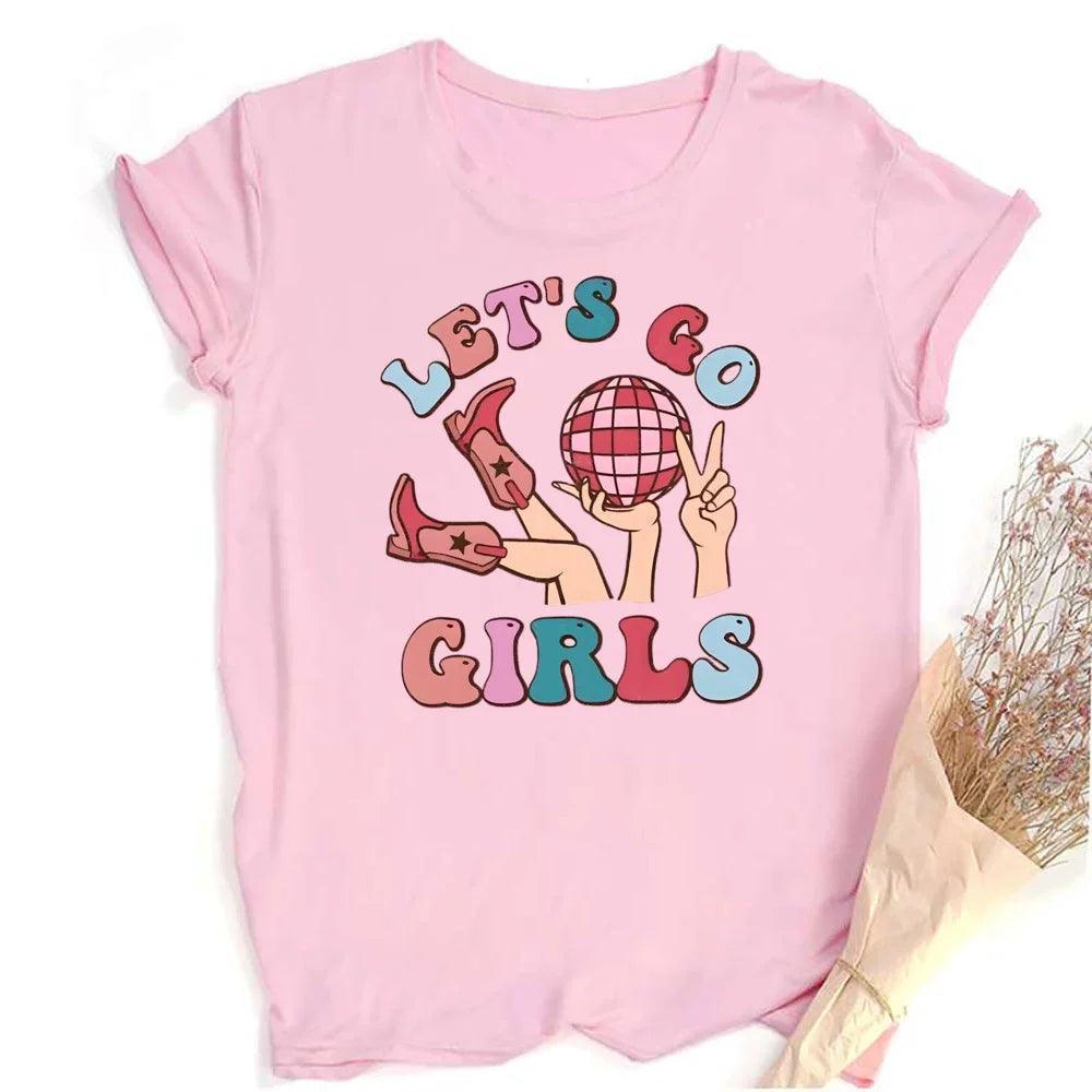 let's go girls disco t-shirts - basil boutique