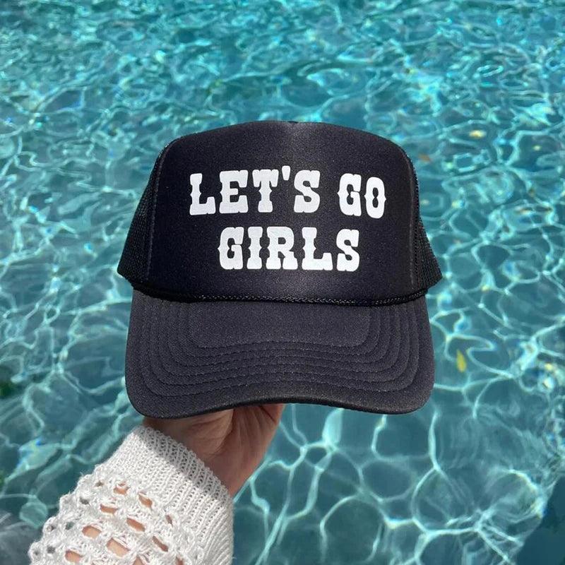 let's go girls trucker hat - basil boutique