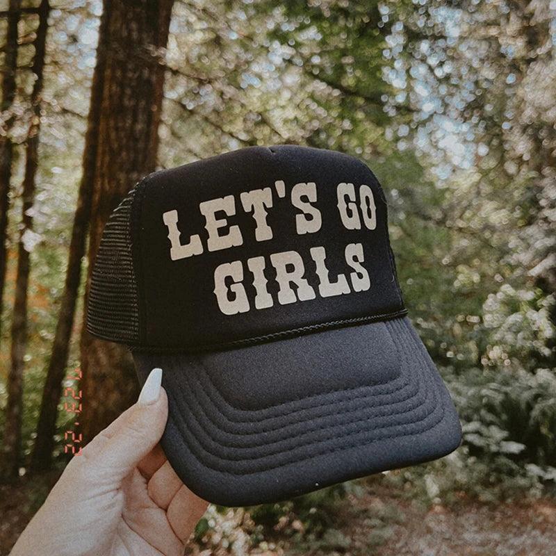 let's go girls trucker hat - basil boutique