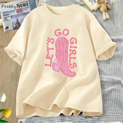 let's go girls wild west boot t-shirt - basil boutique