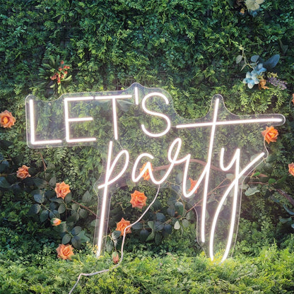 let's party neon sign - basil boutique