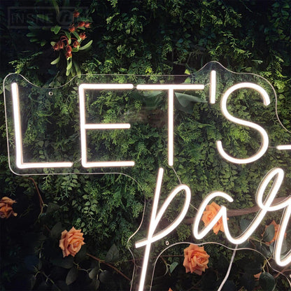 let's party neon sign - basil boutique