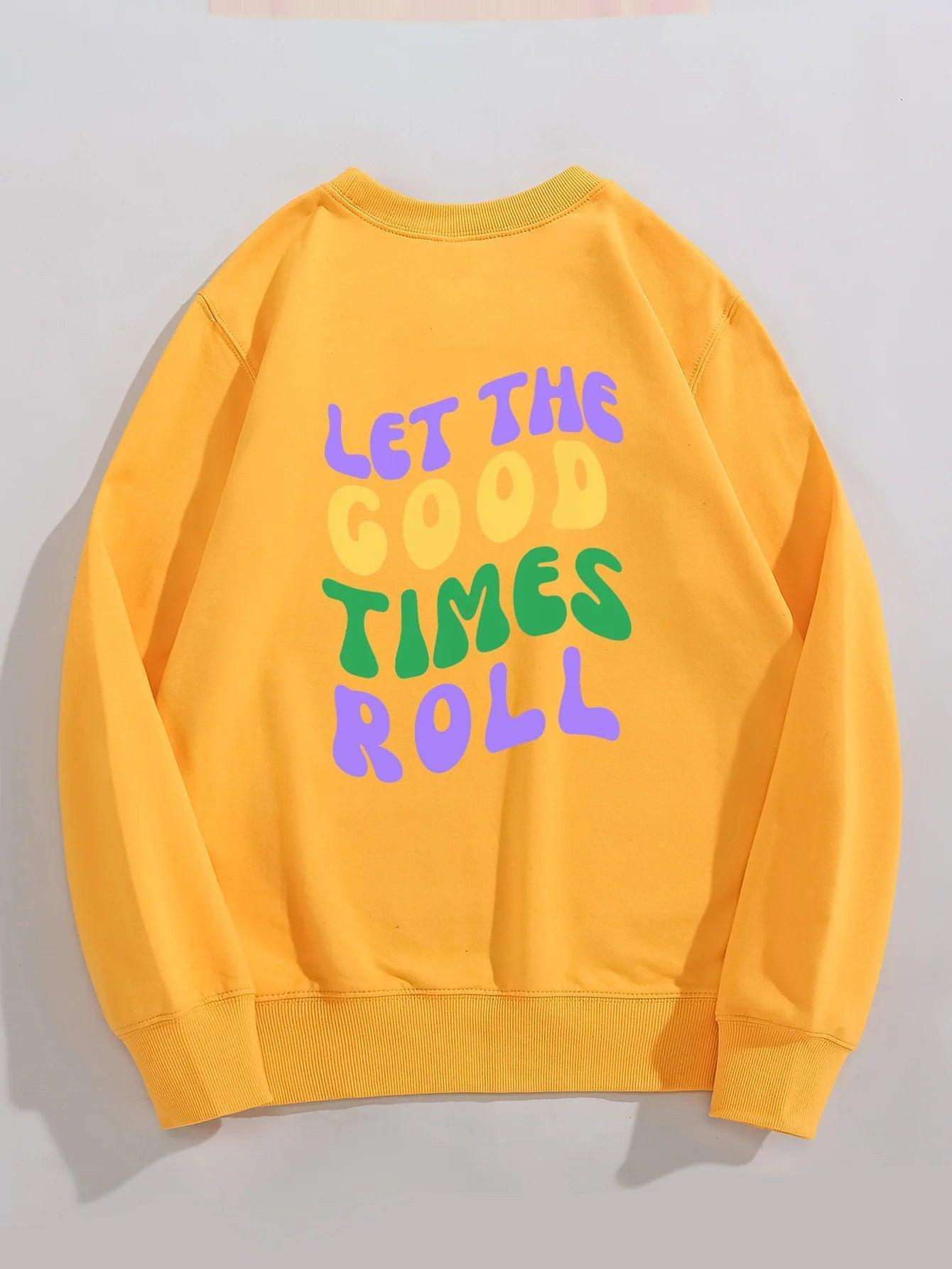 let the good times roll crew sweatshirt - basil boutique