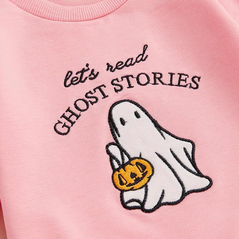 lets tell ghost stories kids crew sweatshirt - basil boutique