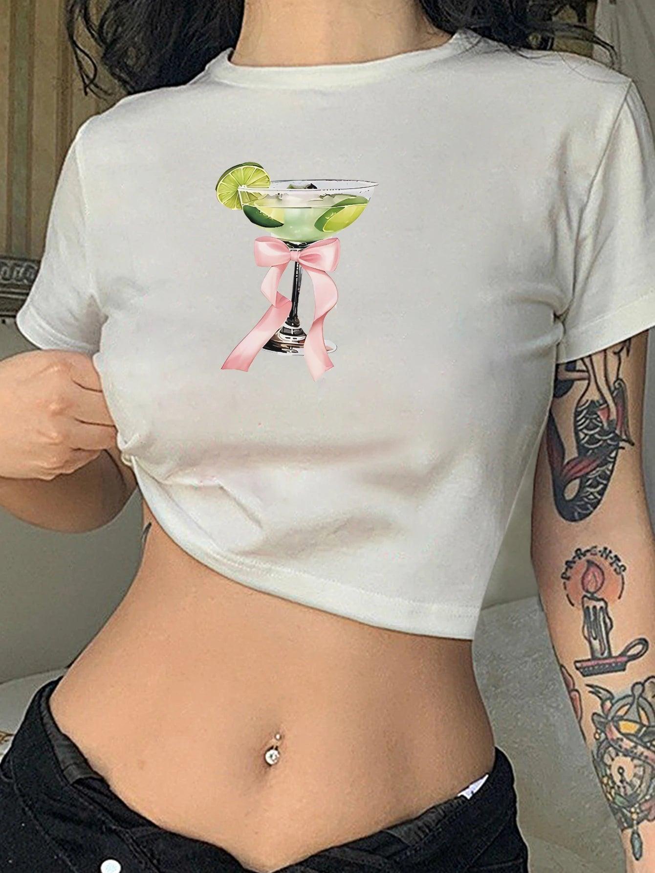 lime cocktail t-shirt - basil boutique