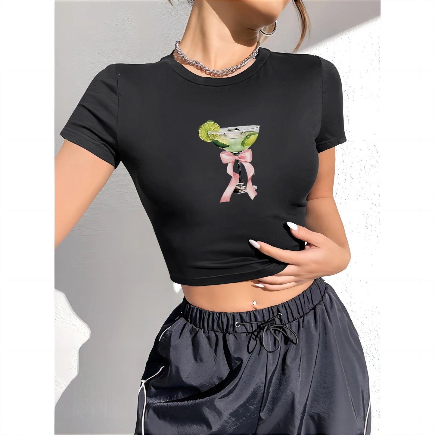 lime cocktail t-shirt - basil boutique