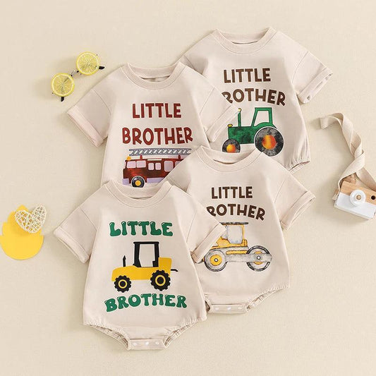 little brother truck onesies - basil boutique