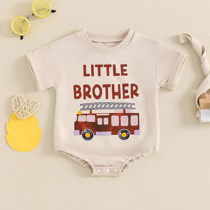 little brother truck onesies - basil boutique