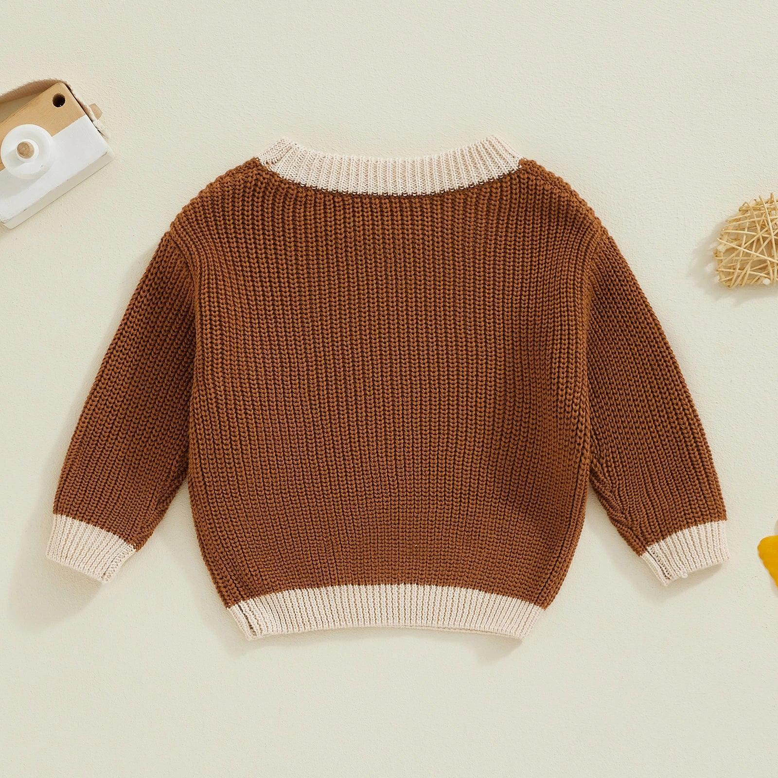 little pumpkin knit kids crew sweaters - basil boutique