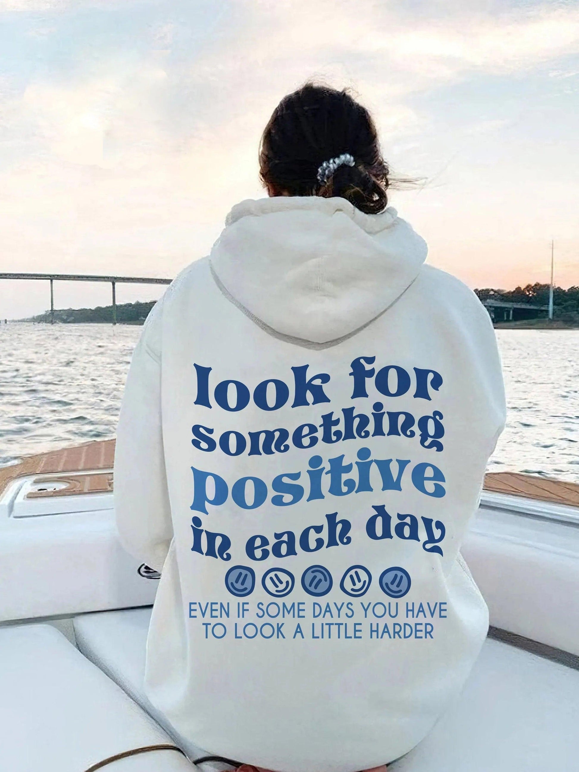 look for something positive in each day hoodie - basil boutique