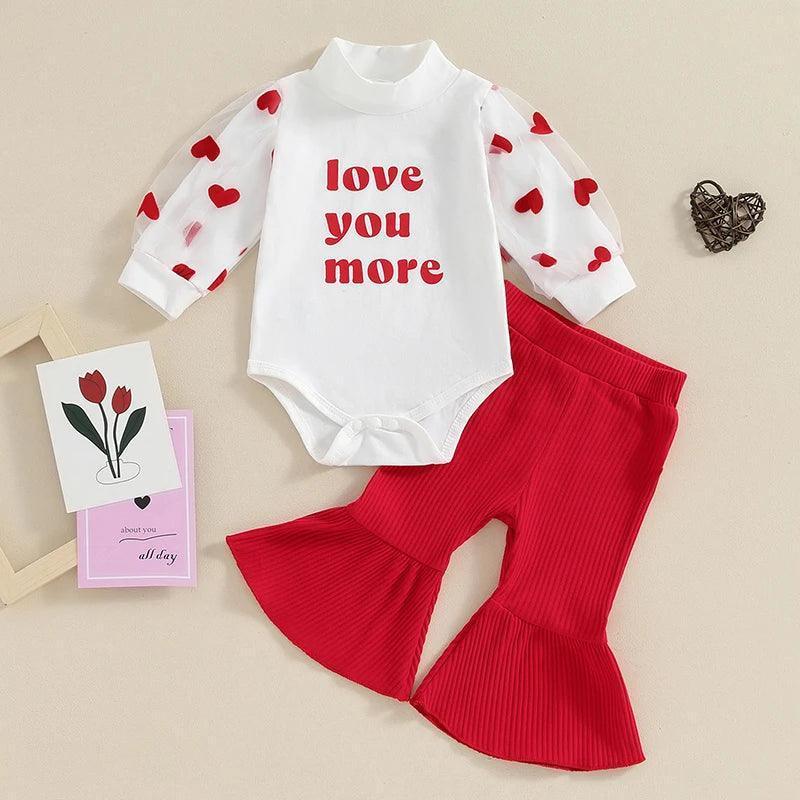 love you more kids outfit - basil boutique