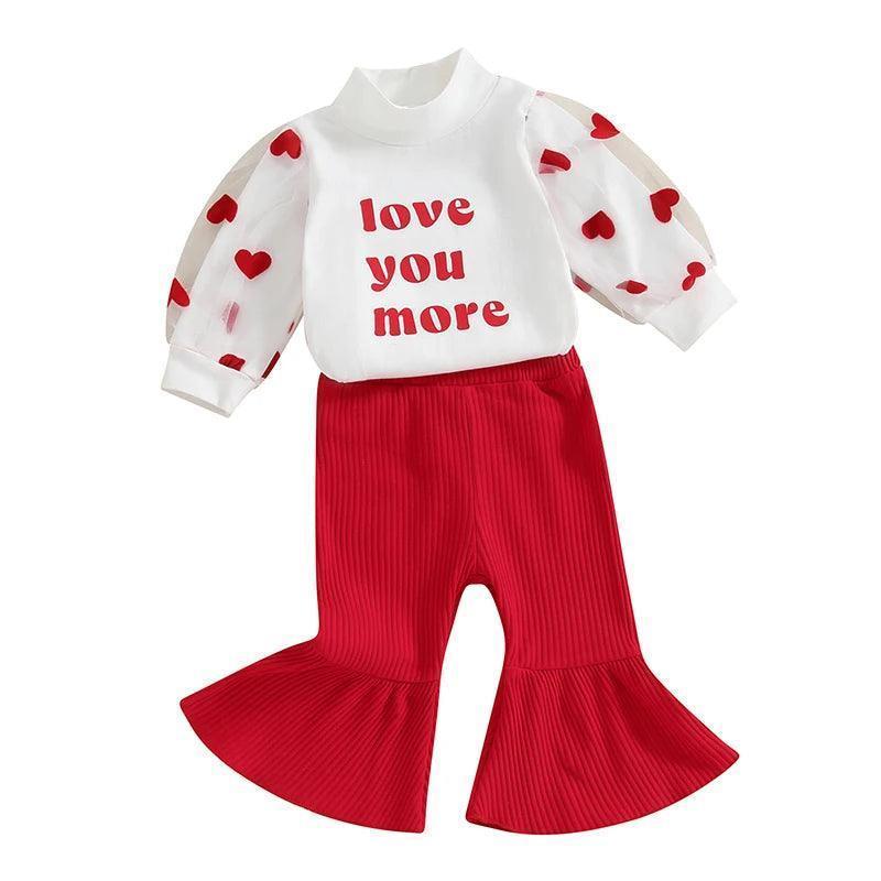 love you more kids outfit - basil boutique