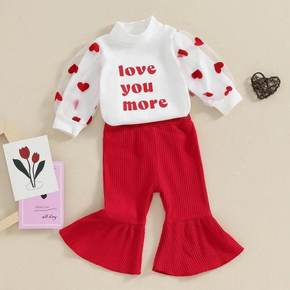 love you more kids outfit - basil boutique