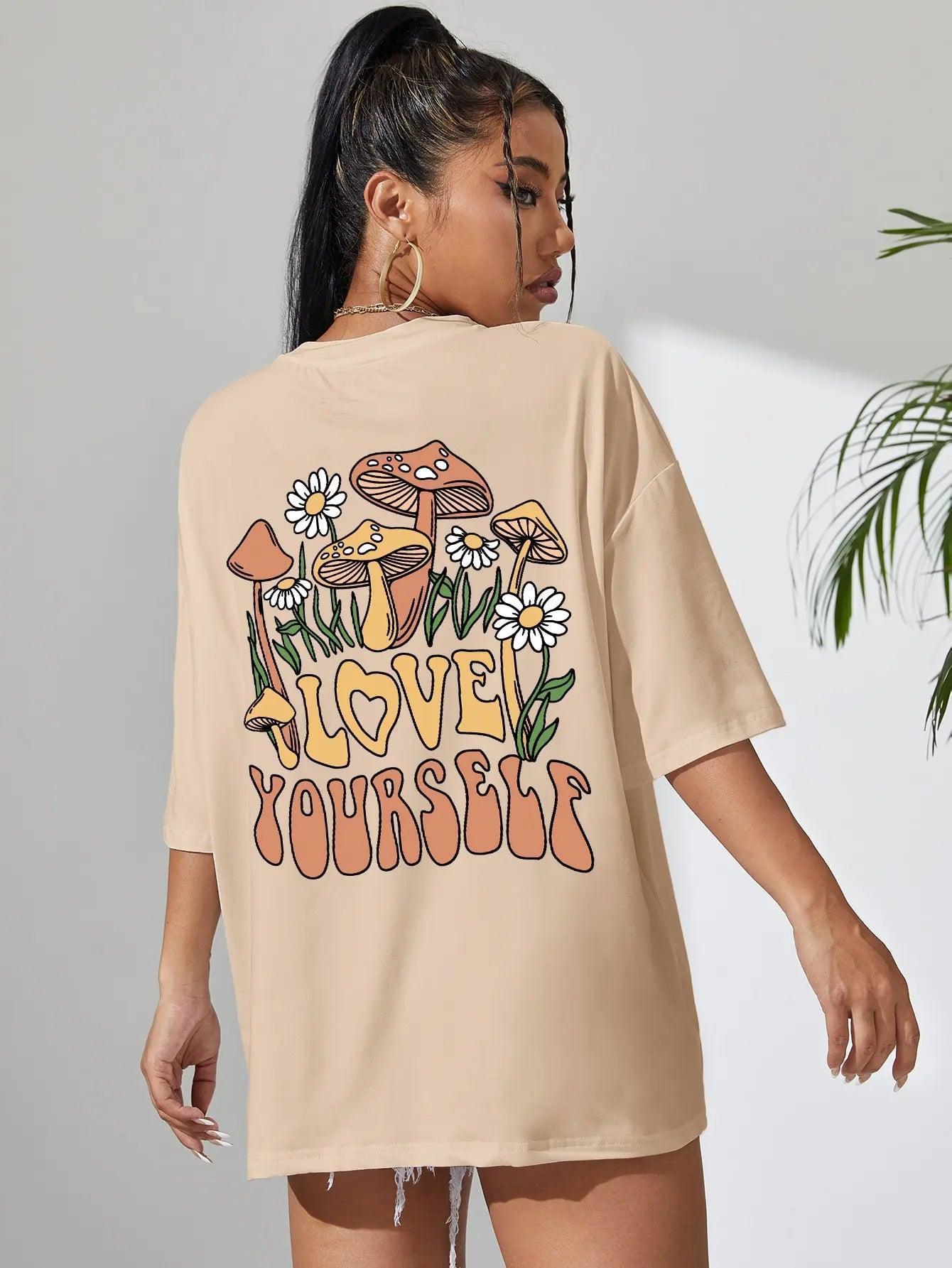 love yourself mushroom t-shirt - basil boutique