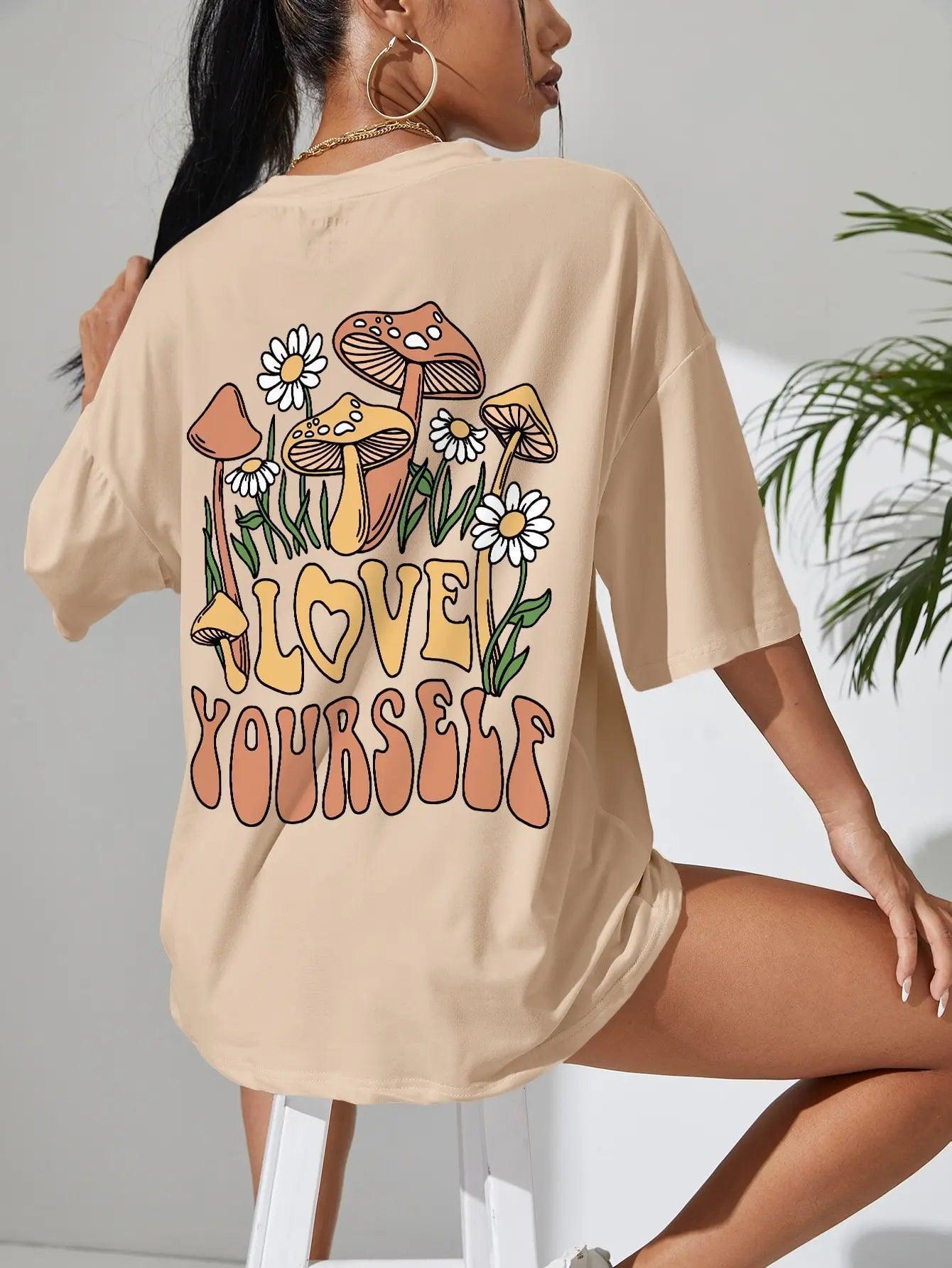 love yourself mushroom t-shirt - basil boutique