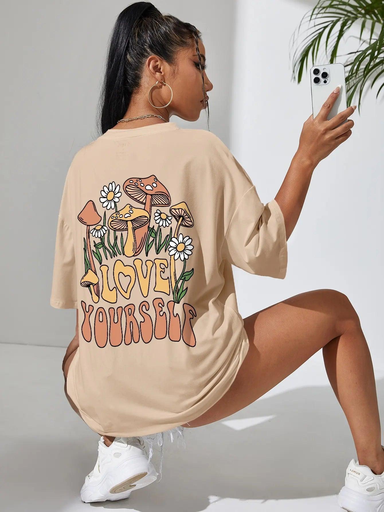 love yourself mushroom t-shirt - basil boutique