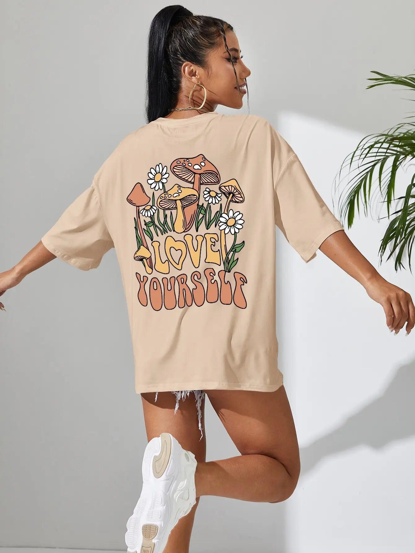 love yourself mushroom t-shirt - basil boutique