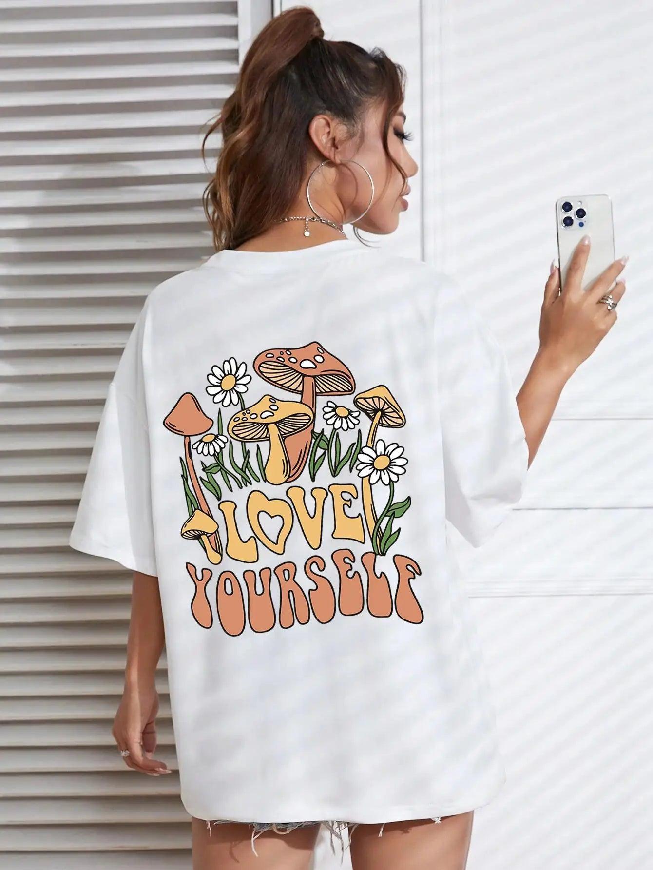 love yourself mushroom t-shirt - basil boutique