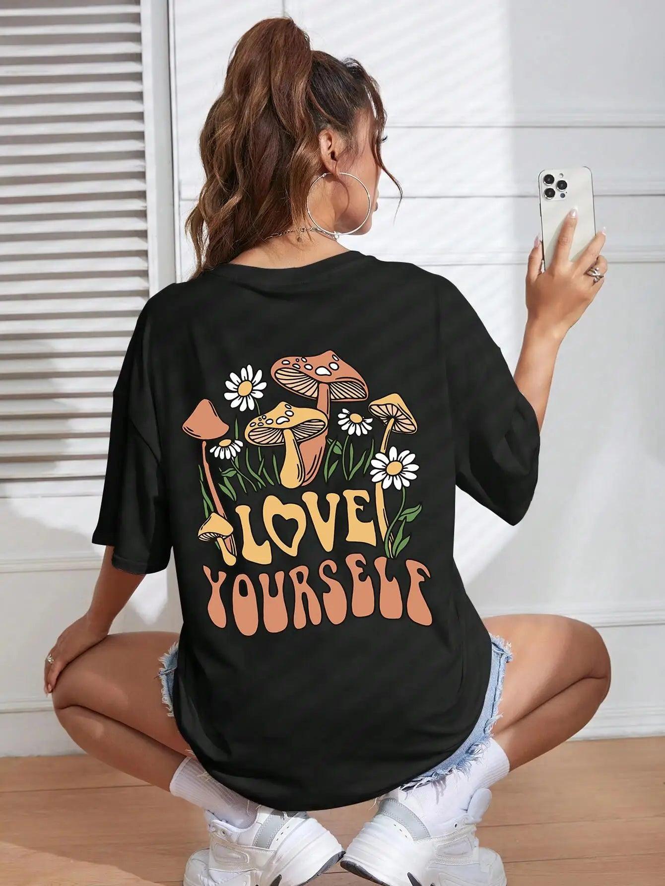 love yourself mushroom t-shirt - basil boutique