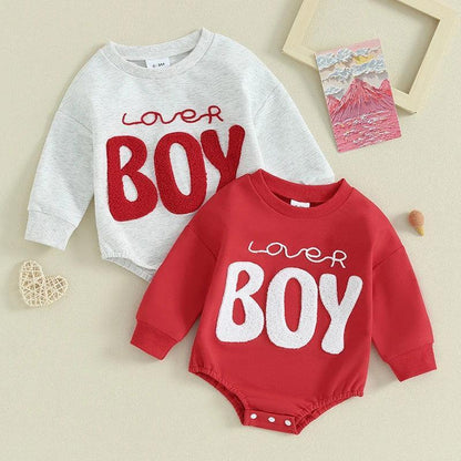 lover boy fuzzy onesie - basil boutique