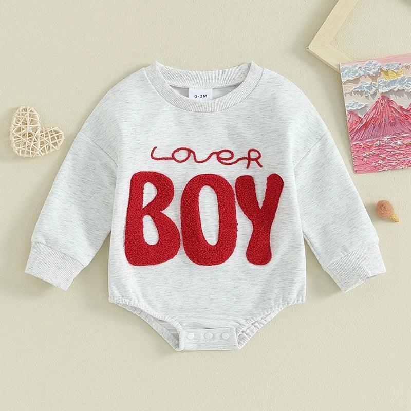 lover boy fuzzy onesie - basil boutique