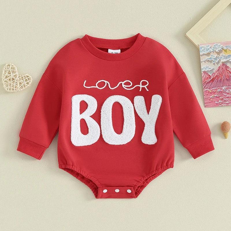 lover boy fuzzy onesie - basil boutique