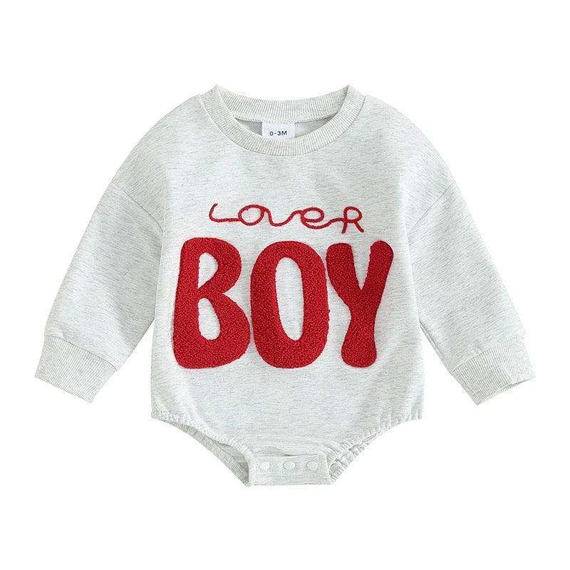 lover boy fuzzy onesie - basil boutique