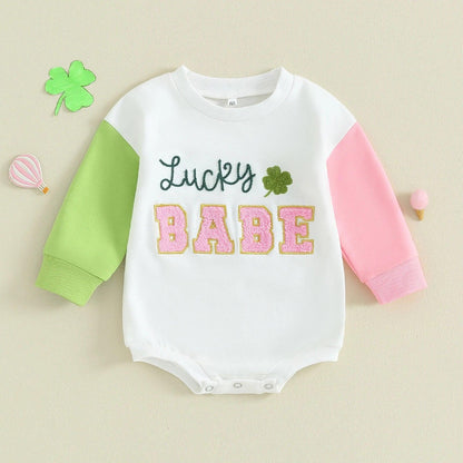 lucky babe patch onesie - basil boutique