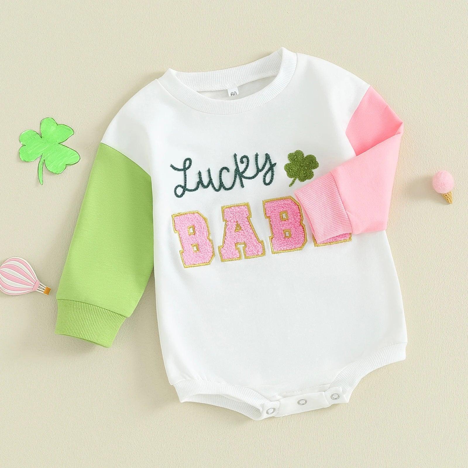 lucky babe patch onesie - basil boutique