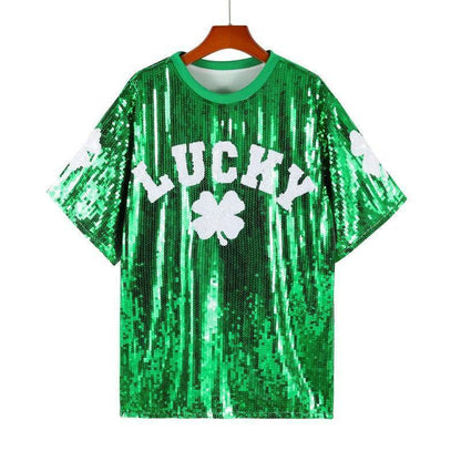 lucky charm sequin t-shirt dress - basil boutique