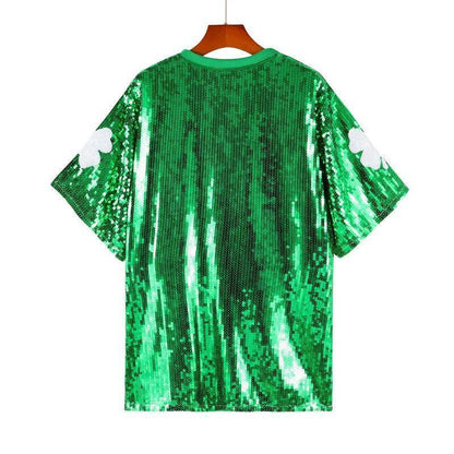 lucky charm sequin t-shirt dress - basil boutique