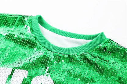 lucky charm sequin t-shirt dress - basil boutique