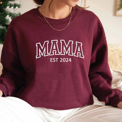 mama est. 2024 crew sweatshirt - basil boutique