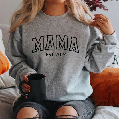 mama est. 2024 crew sweatshirt - basil boutique