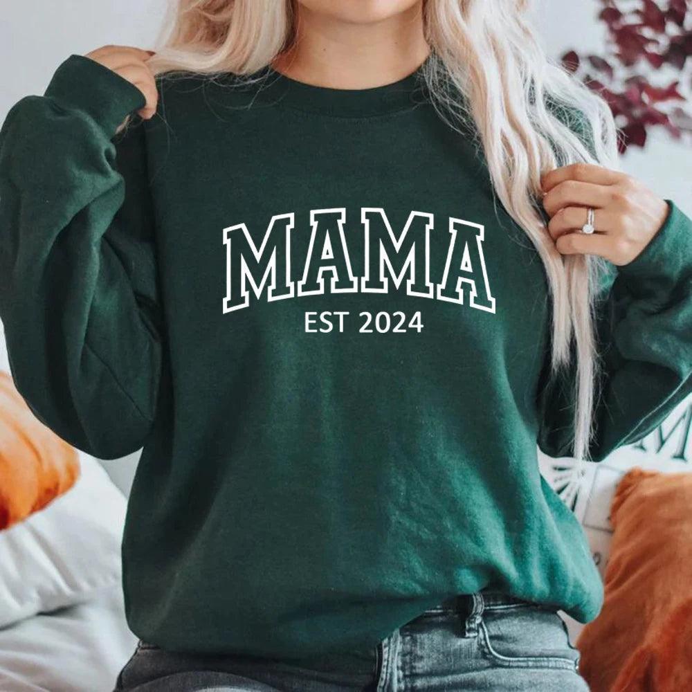 mama est. 2024 crew sweatshirt - basil boutique